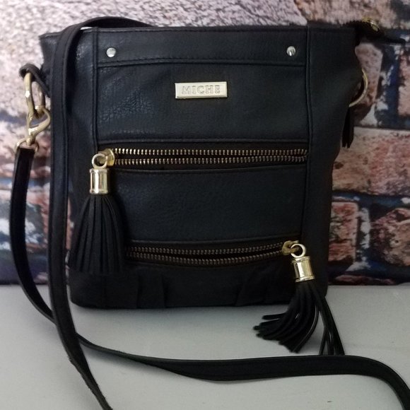 "Morgan" Faux Leather Gold Tone Hardware Crossbody - Picture 2 of 5